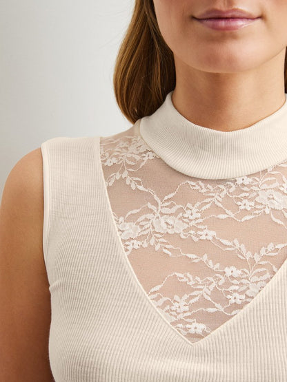 Débardeur Calida à col roulé en laine et soie Série Silky Wool Glam