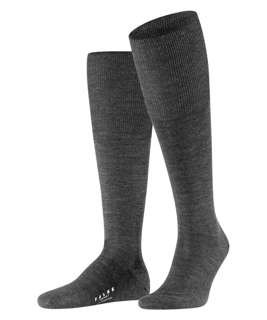 15435-3070 FALKE Airport Men Knee-high socks with virgin wool Colour: dark grey