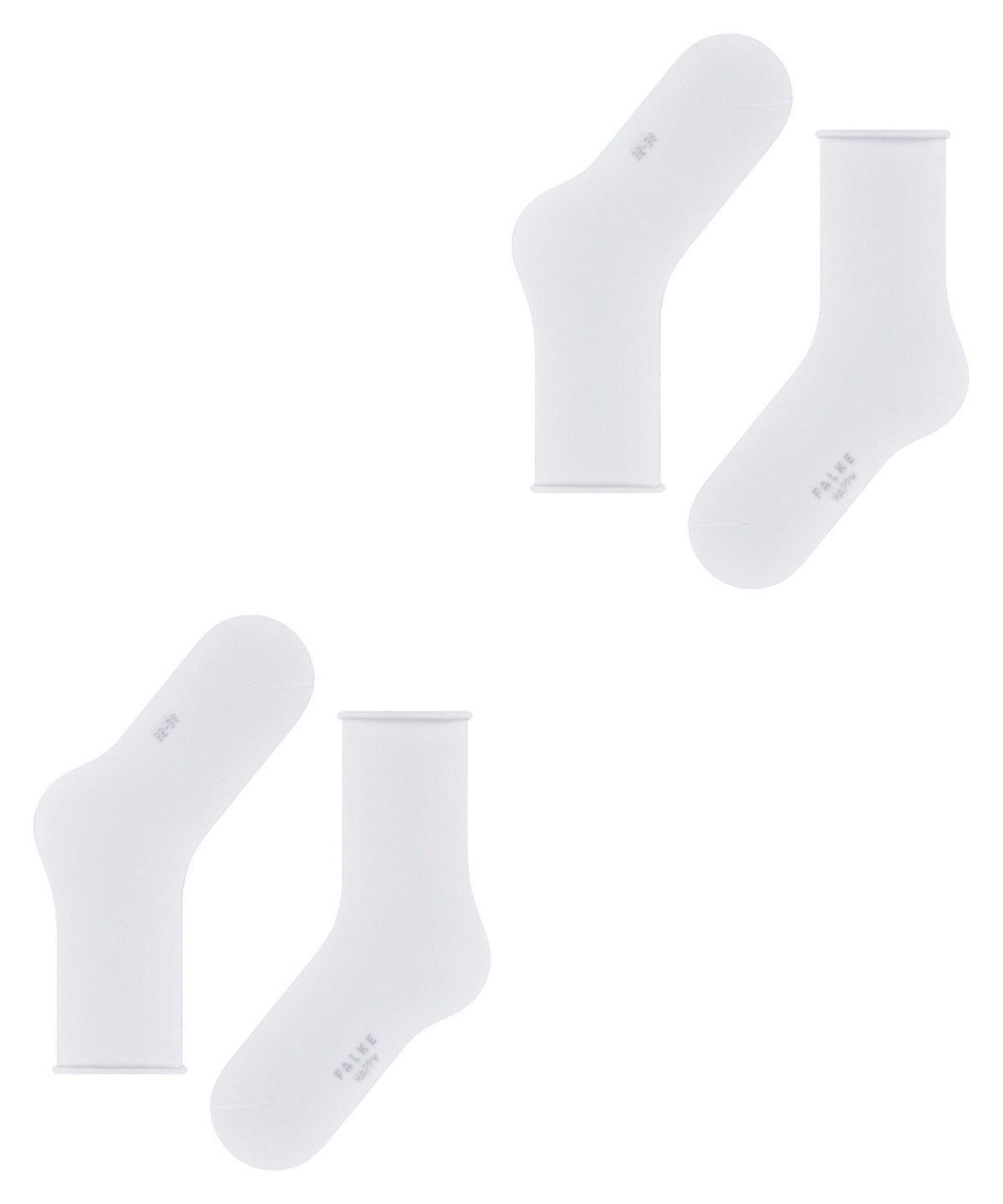 46417-2000 FALKE Happy 2-Pack Women Socks Set of 2 pairs of cotton stockings Colour: white