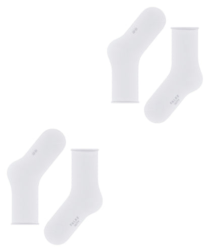 46417-2000 FALKE Happy 2-Pack Women Socks Set of 2 pairs of cotton stockings Colour: white