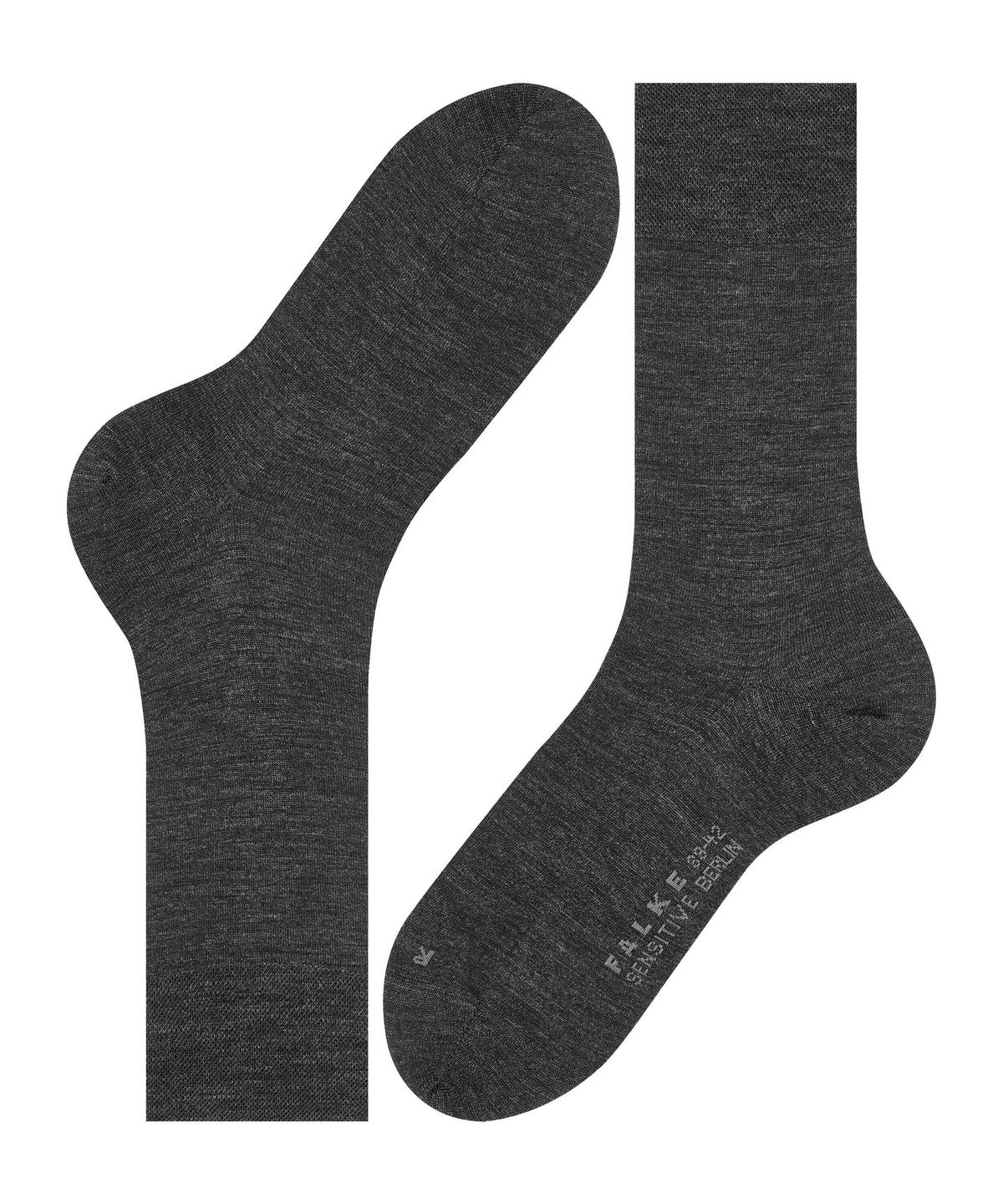 14448-3080 FALKE Sensitive Berlin Men Socks Suitable for diabetics Colour: anthra.mel