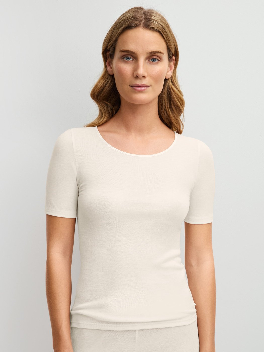 Calida Short-sleeve shirt made of wool and silk Series True Confidence