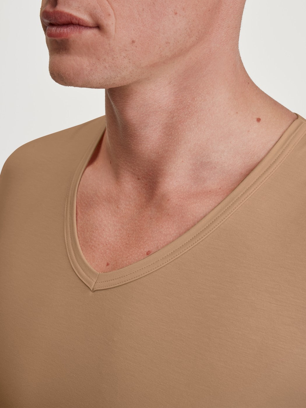 Calida Natural Cooling Business V-Neck Undershirt with Integrated Sweat Guards