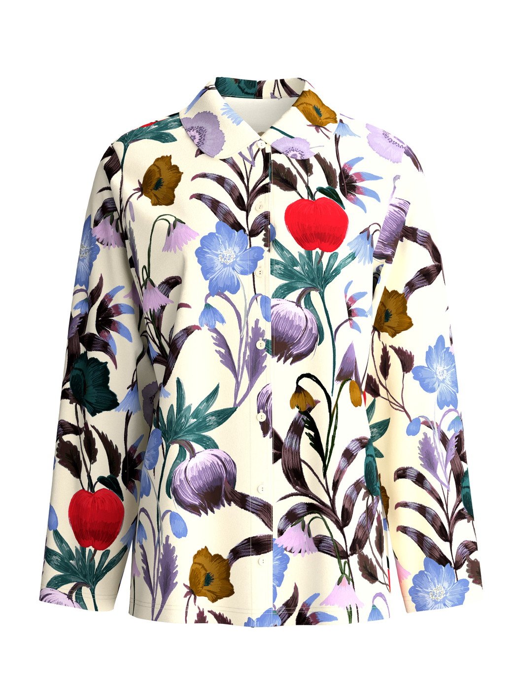 T-shirt Calida a maniche lunghe con bottoni Serie Alpine M&M