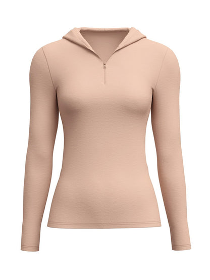 Calida Langarm-Shirt mit Kapuze aus Wolle und Seide Serie True Confidence