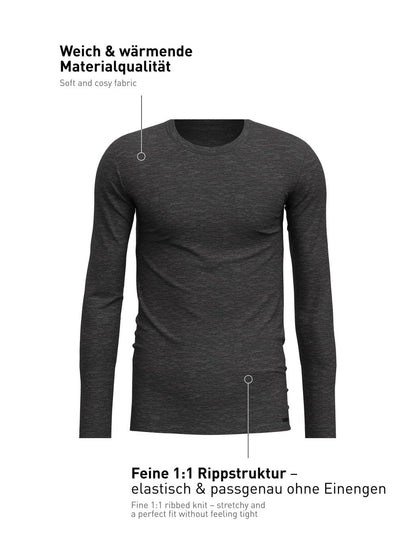 T-shirt Calida a maniche lunghe in lana e seta Serie Wool & Silk