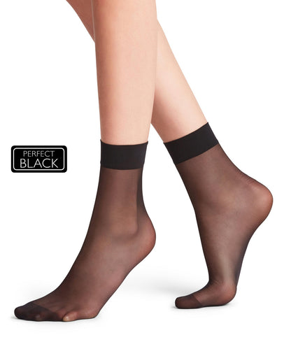 41390-3009 FALKE Seidenglatt 15 DEN Women Ankle socks transparent & glossy Colour: black