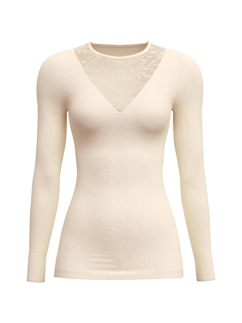 Calida Langarm-Shirt aus Wolle und Seide Serie Silky Wool Glam