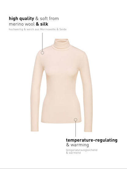 15335-90 Calida True Confidence Long-sleeve turtleneck shirt in wool-silk