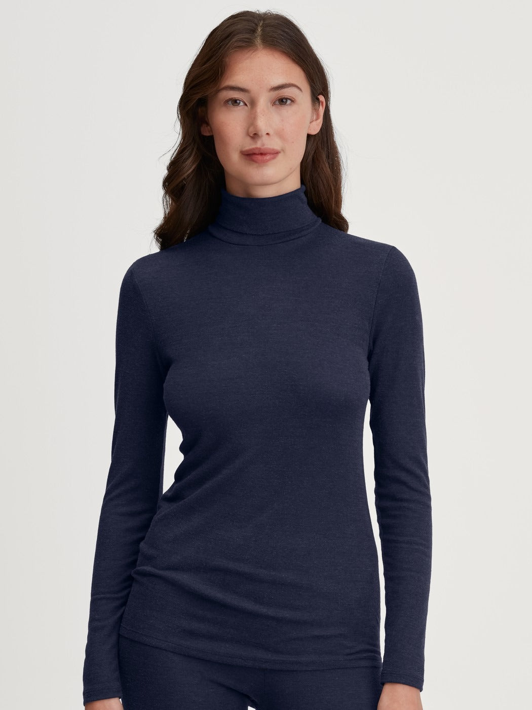 Calida True Confidence Long-sleeve turtleneck shirt in wool-sil