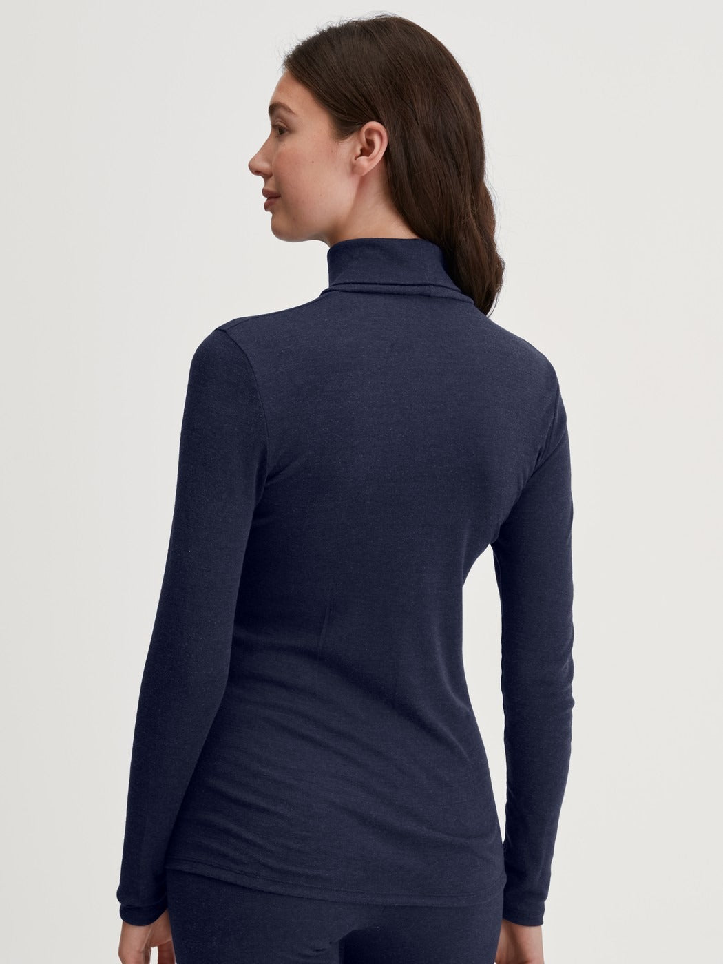 Calida True Confidence Long-sleeve turtleneck shirt in wool-sil
