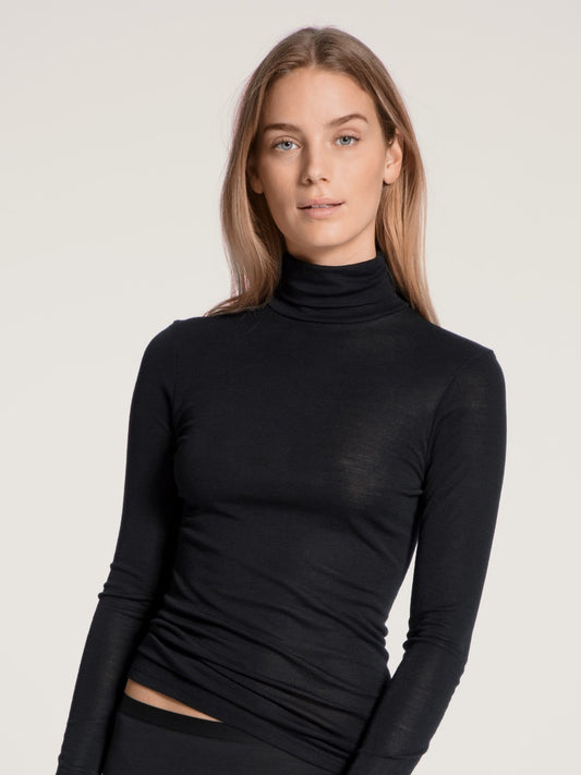 15335-996 Calida True Confidence Long-sleeve turtleneck shirt in wool-silk