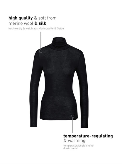 15335-996 Calida True Confidence Long-sleeve turtleneck shirt in wool-silk