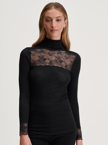 Calida Silky Wool Glam Long-sleeve turtleneck shirt in wool-silk