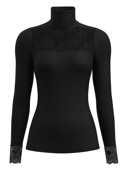 Calida Silky Wool Glam Long-sleeve turtleneck shirt in wool-silk