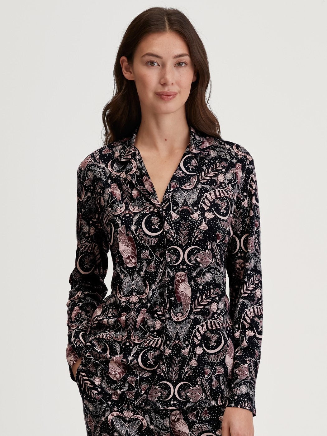 Calida Favourites Seduction Long Sleeve Shirt with Buttons – TENCEL™ Modal and Silk Blend