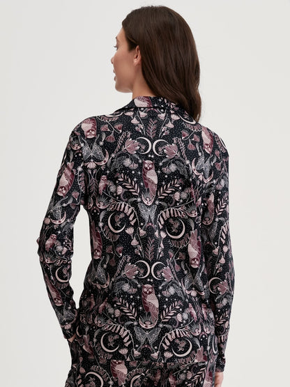 Calida Favourites Seduction Long Sleeve Shirt with Buttons – TENCEL™ Modal and Silk Blend