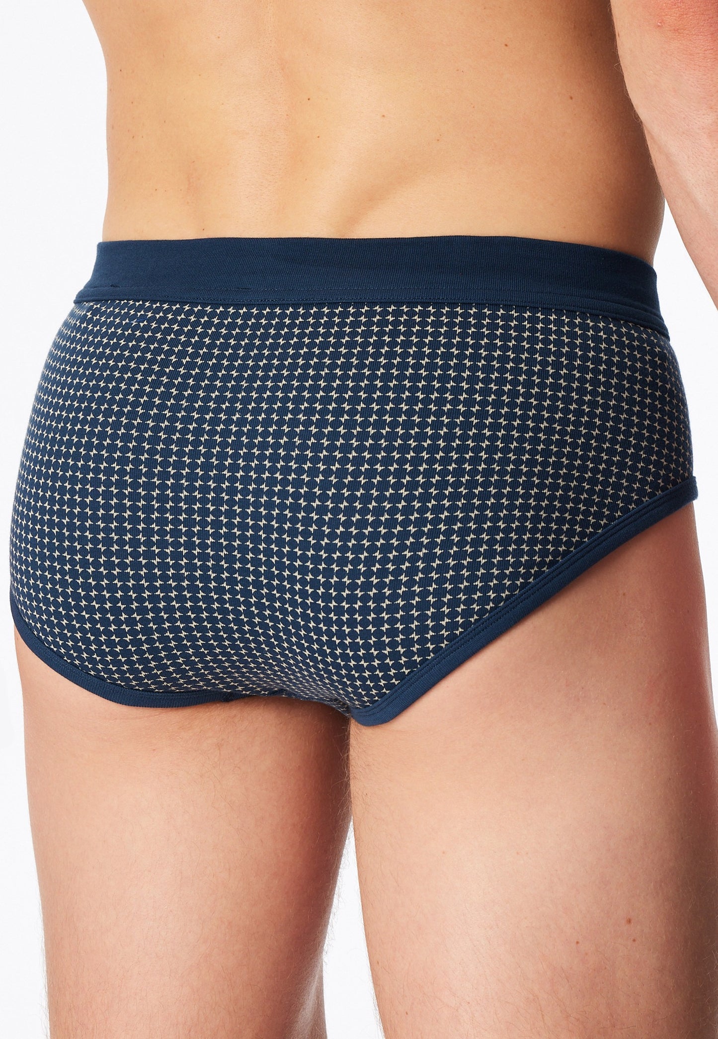 Schiesser Sports briefs 2-pack fine rib fly indigo patterned - Original Classics