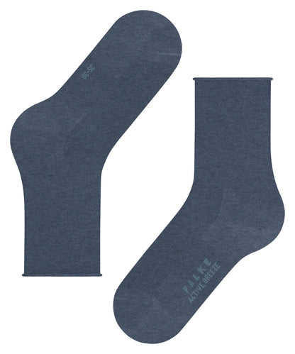 46189-6873 FALKE Active Breeze Meias femininas refrescantes Cor: azul marinho mesclado