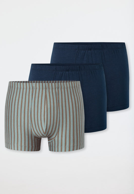 Schiesser Shorts 3-pack Organic Cotton plain/stripes multi-colored - 95/5