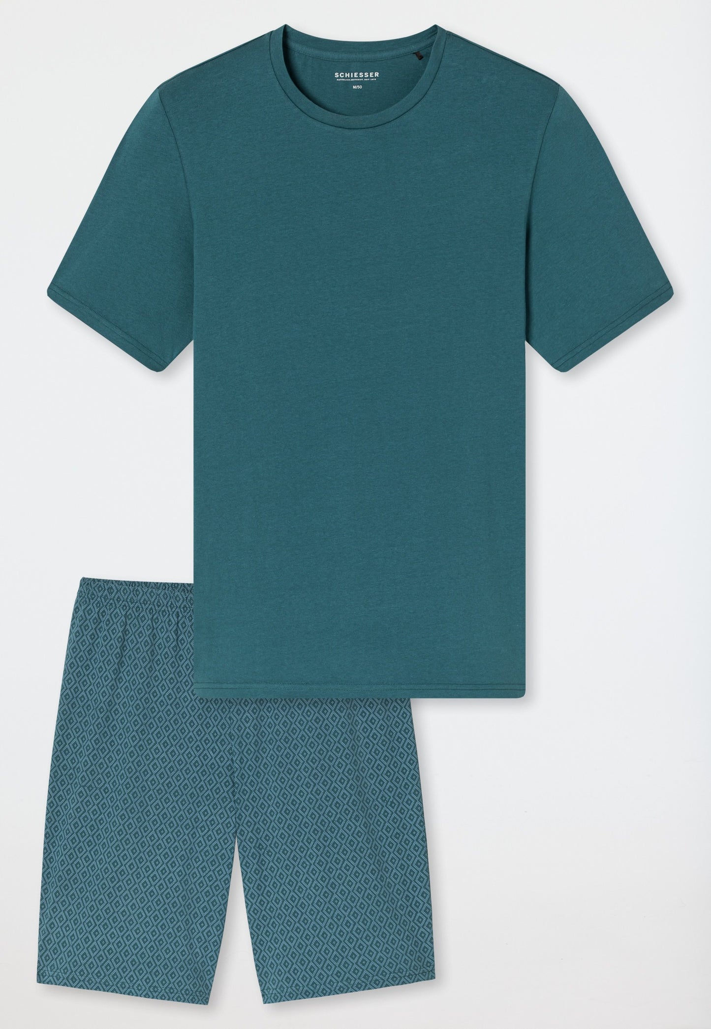Schiesser Pijama corto verde estampado - Esenciales casuales