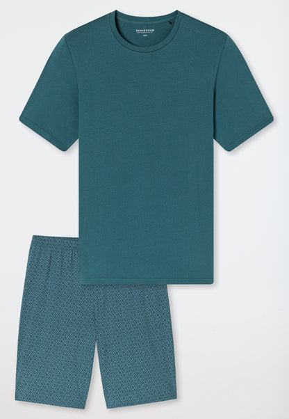 Schiesser Pijama corto verde estampado - Esenciales casuales