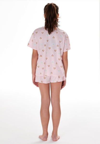 Schiesser Short pyjamas rainbow pink - Teens Nightwear