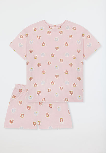 Schiesser Short pyjamas rainbow pink - Teens Nightwear