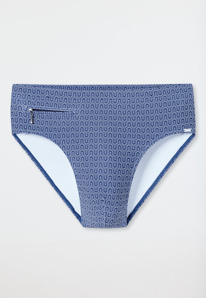 Schiesser Swimming trunks with zipper pocket patterned navy - Aqua
