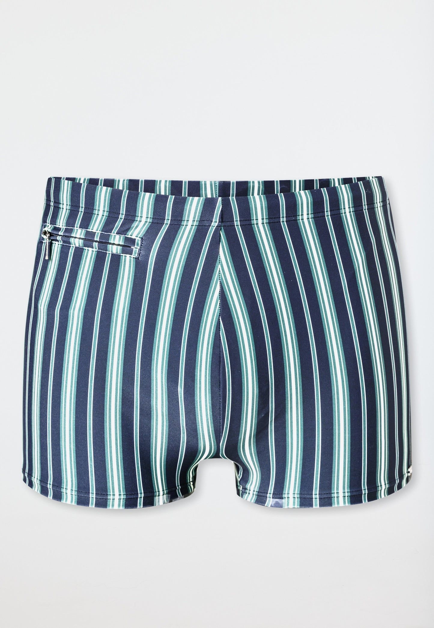 Schiesser Swimming trunks with zipped pocket jersey stripes lime - aqua