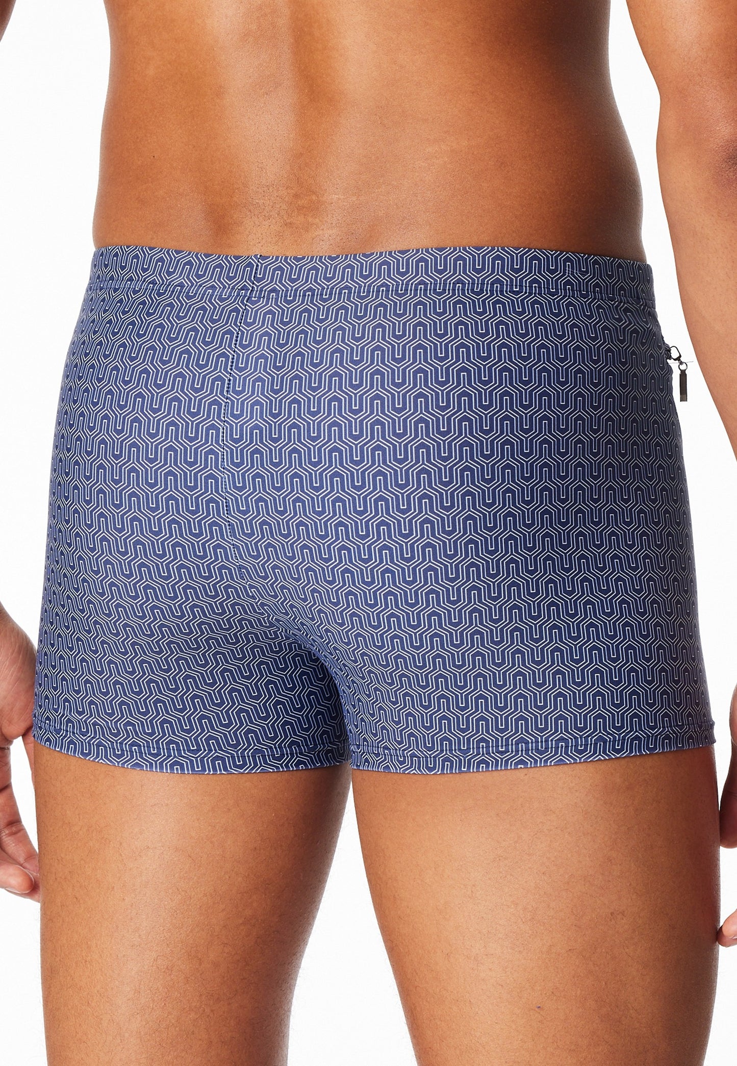 Schiesser Swimming trunks with zipper pocket jersey navy patterned - Aqua