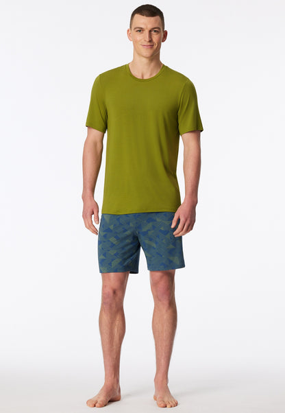 Pyjama court Schiesser vert herbe - Long Life Soft