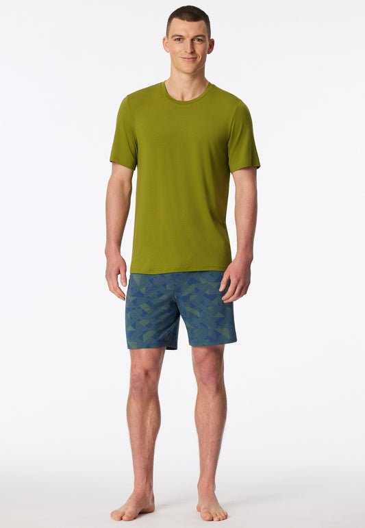 Schiesser Short pyjamas grass green - Long Life Soft