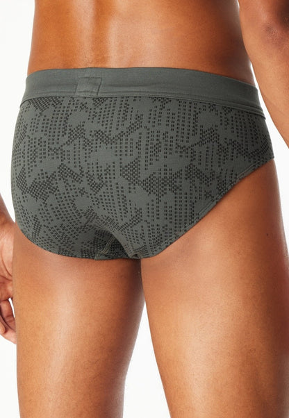 Schiesser Minislip Interlock patterned dark green - Fine Interlock