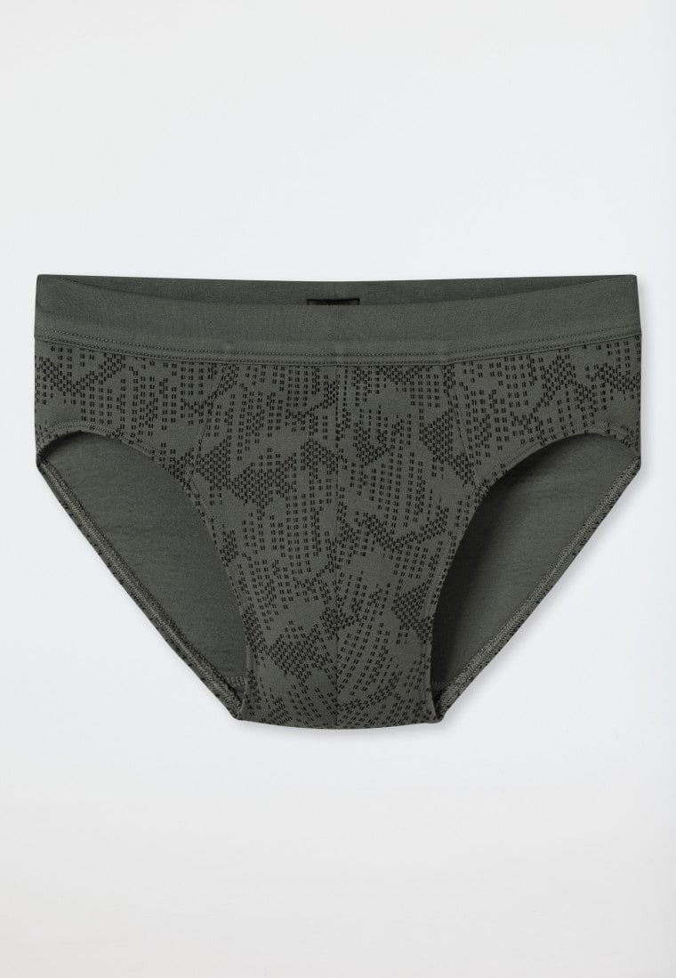 Schiesser Minislip Interlock patterned dark green - Fine Interlock