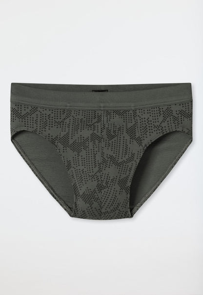 Schiesser Minislip Interlock patterned dark green - Fine Interlock