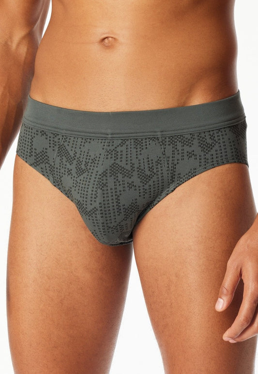 Schiesser Minislip Interlock patterned dark green - Fine Interlock