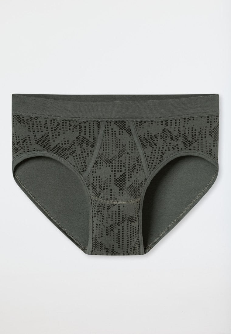 Schiesser Sports briefs Interlock fly patterned dark green - Fine Interlock
