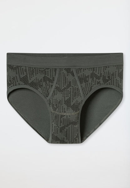 Schiesser Sports briefs Interlock fly patterned dark green - Fine Interlock