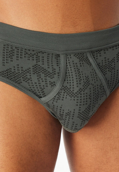 Schiesser Sports briefs Interlock fly patterned dark green - Fine Interlock