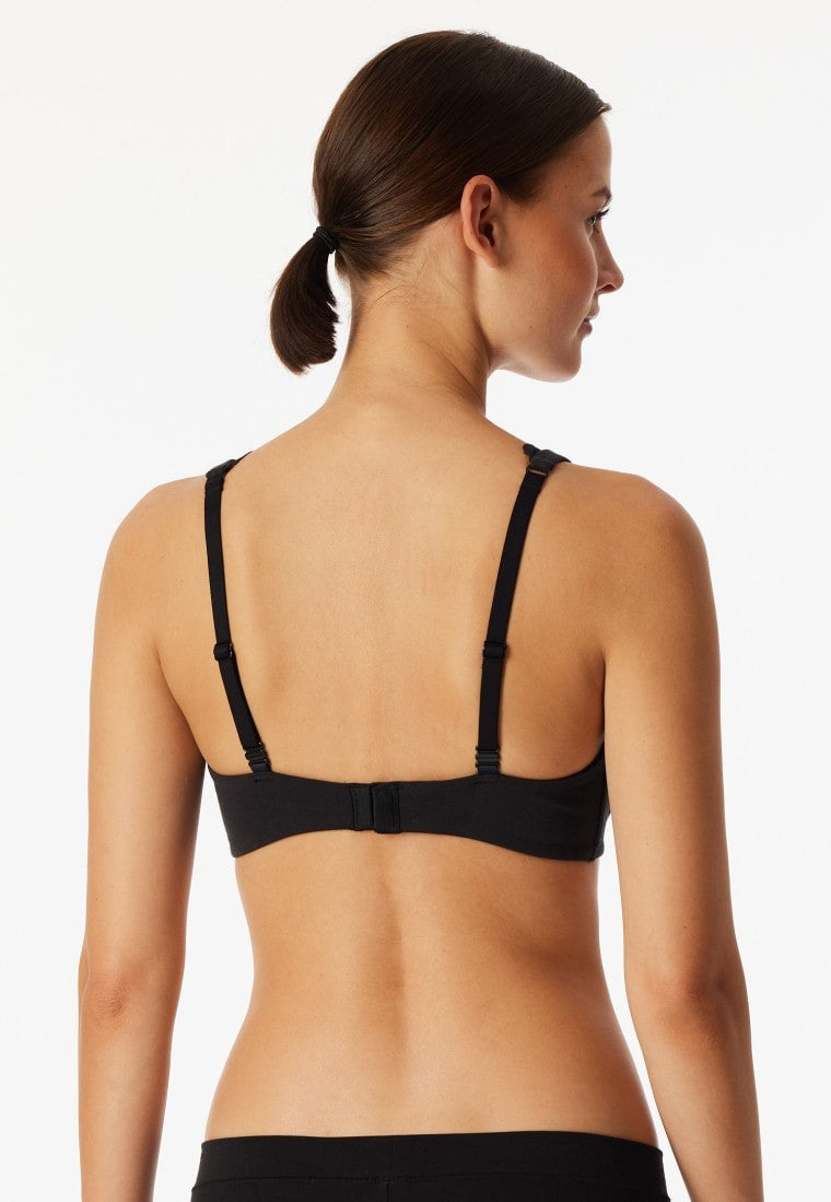 Schiesser Soft underwired bra molded without underwire lace black - Unique Cotton
