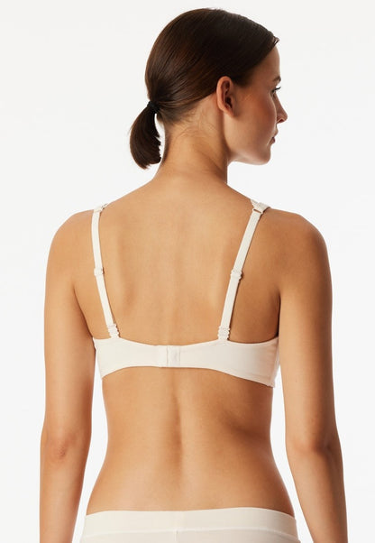Schiesser Soft underwired bra molded without underwire lace off-white - Unique Cotton