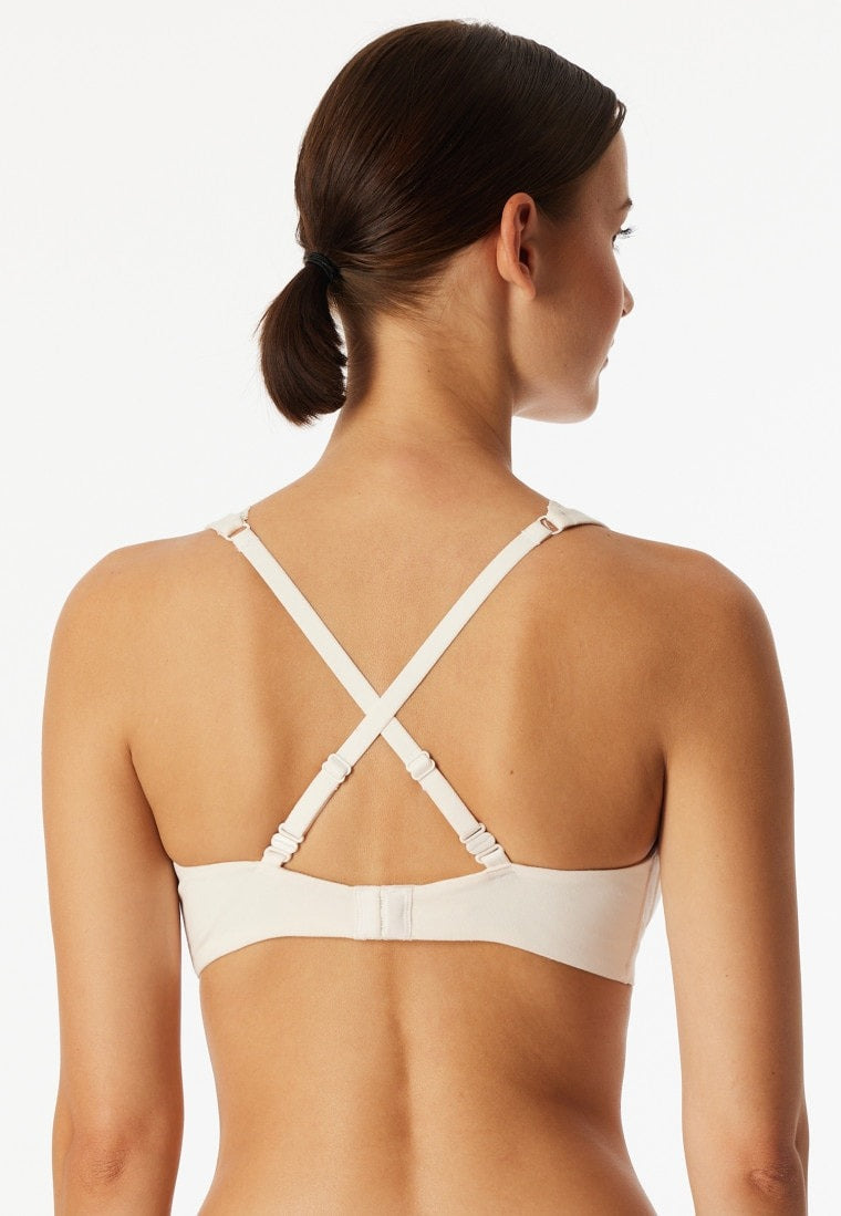 Schiesser Soft underwired bra molded without underwire lace off-white - Unique Cotton