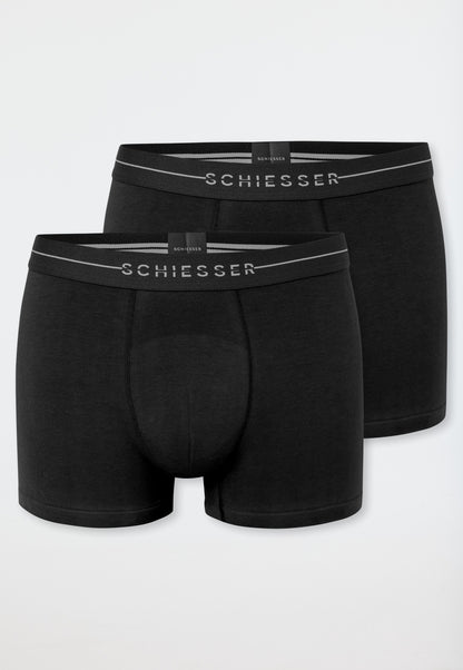 Schiesser 2-pack shorts black - Cotton Flex