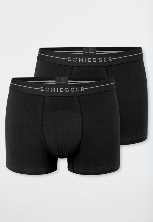 Schiesser 2-pack shorts black - Cotton Flex