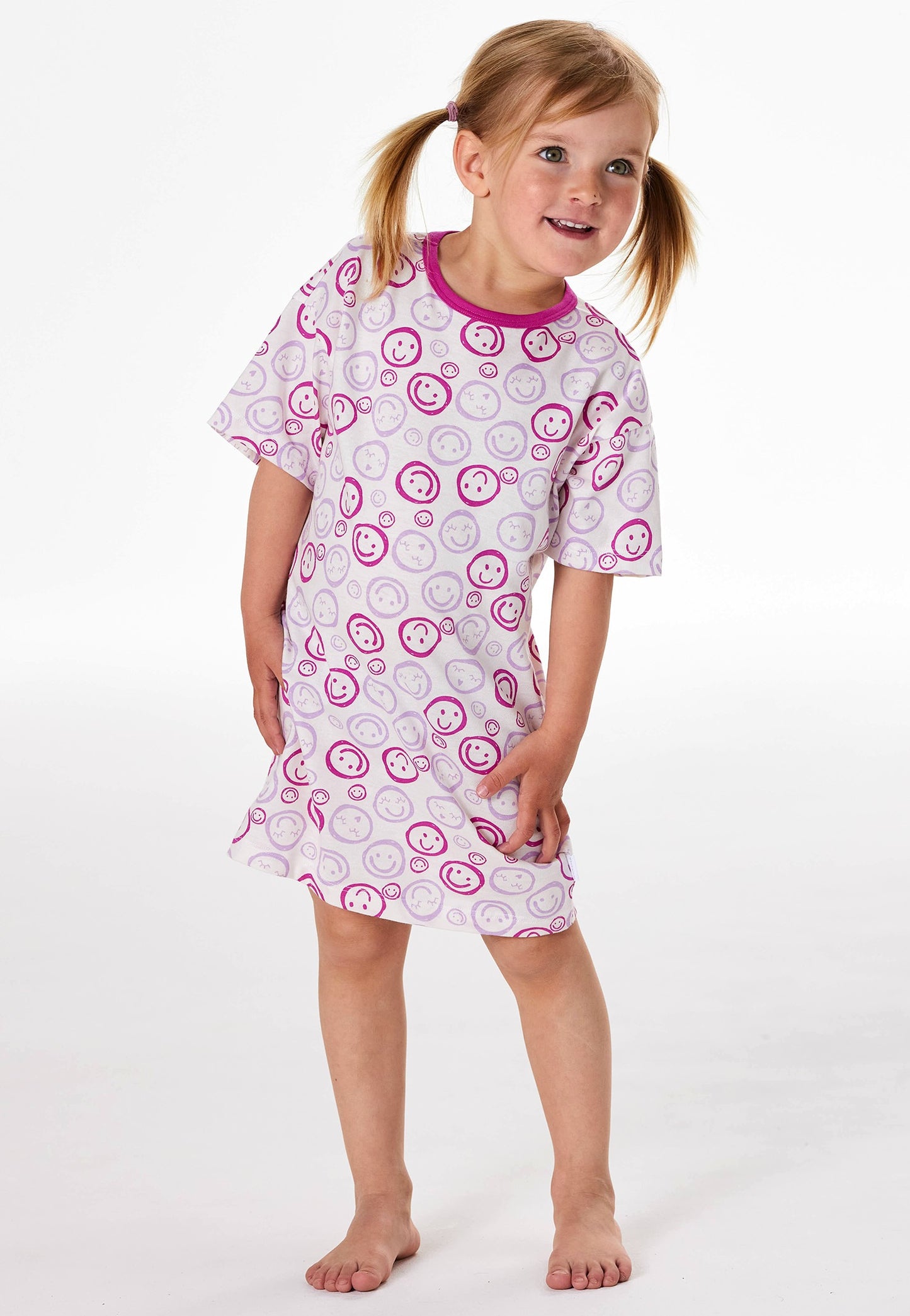 Schiesser Schlafshirt kurzarm Smileys Off-White - Kinder Nachtwäsche