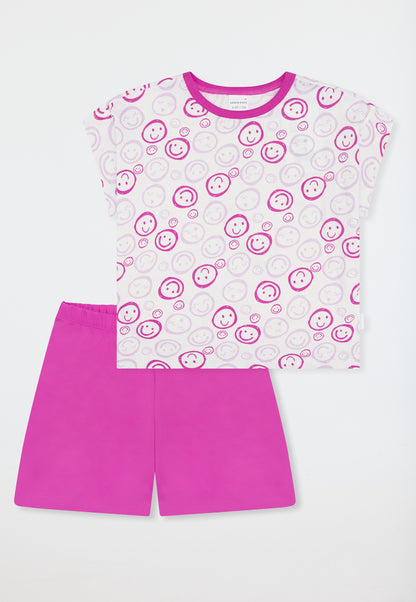 Schiesser Short pyjamas Smileys off-white - Kids Nightwear