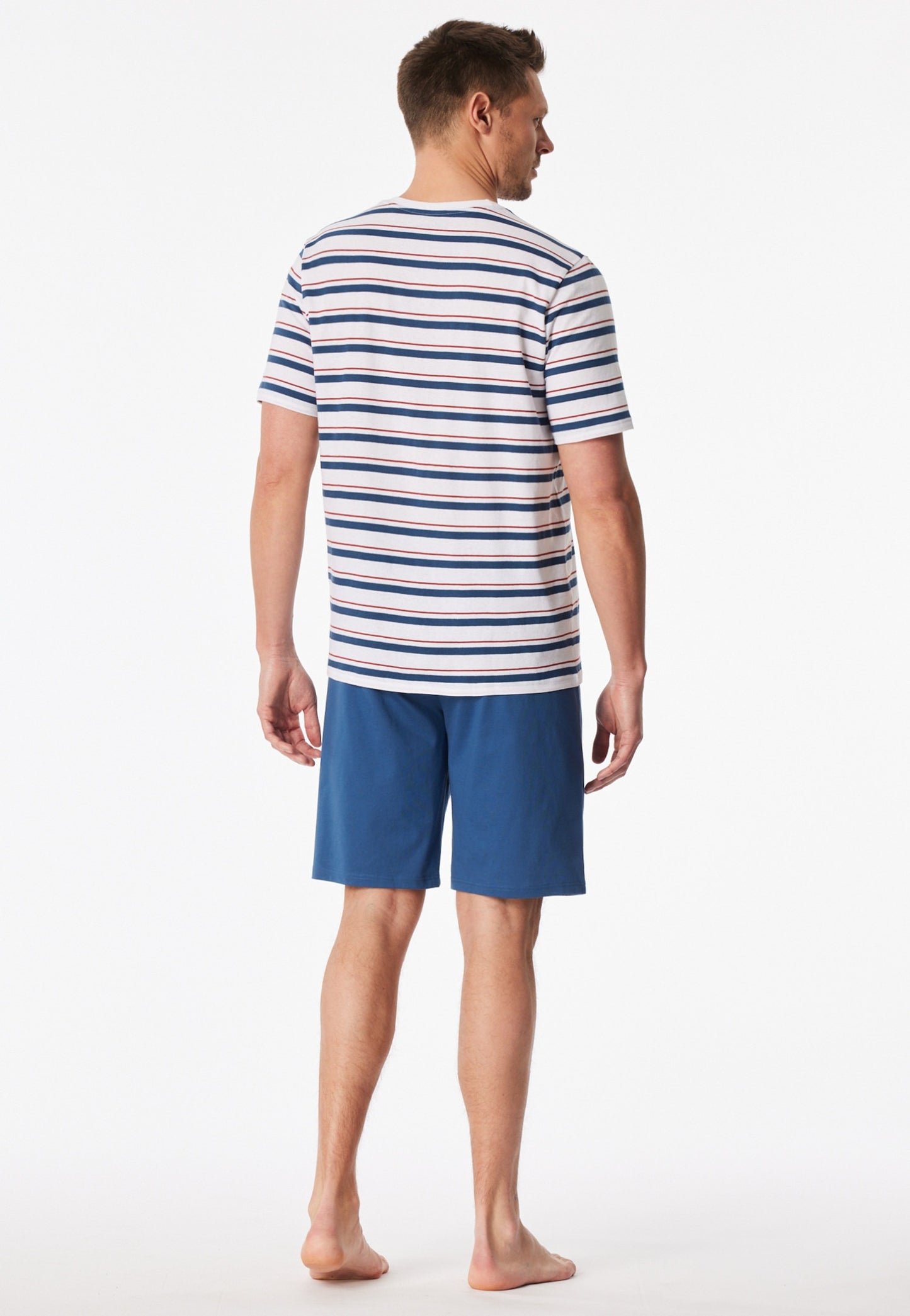 Pijama corto Schiesser rayado blanco - Ropa de noche casual
