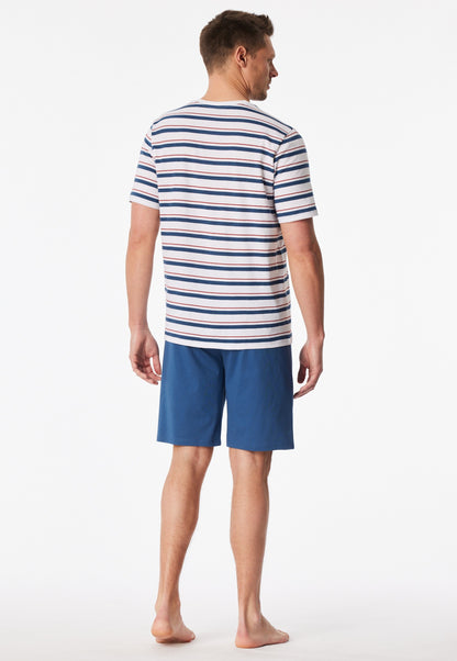 Pijama corto Schiesser rayado blanco - Ropa de noche casual
