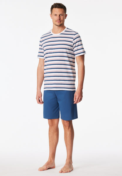 Pijama corto Schiesser rayado blanco - Ropa de noche casual